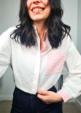 Camisa Detalles Vichy Rosa